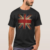 古いアンティークのイギリスのイギリスの英国国旗の旗 Tシャツ (正面)
