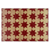 古いアンティークの紙の赤いキルトは初期のなテーマを主演します カッティングボード (正面)