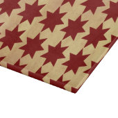 古いアンティークの紙の赤いキルトは初期のなテーマを主演します カッティングボード (角)