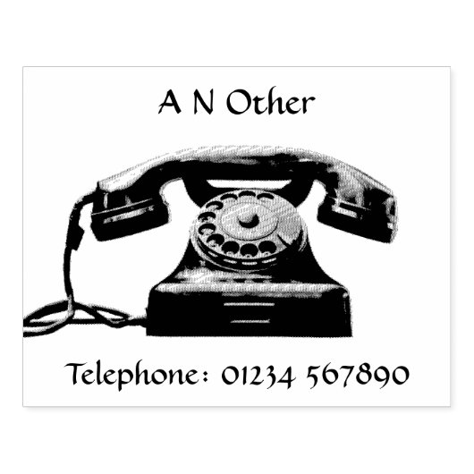 古いアンティークの電話番号（名前と番号） ラバースタンプ (インプリント)