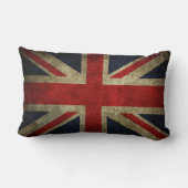 古いアンティークイギリス連合英国国旗の枕 ランバークッション (裏面)