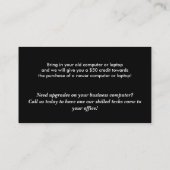 古いアンティークコンピューター修理販売名刺 名刺 (裏面)