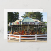 古いアンティークファッションド回転木馬メリーが回る シーズンポストカード (正面/裏面)