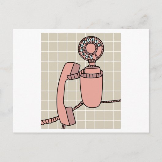 古いアンティークレトロ電話 ポストカード (正面)