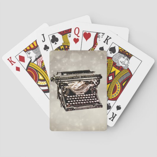 古いアンティークヴィンテージタイプライター トランプ (裏面)