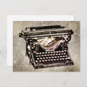 古いアンティークヴィンテージタイプライター ポストカード (正面/裏面)