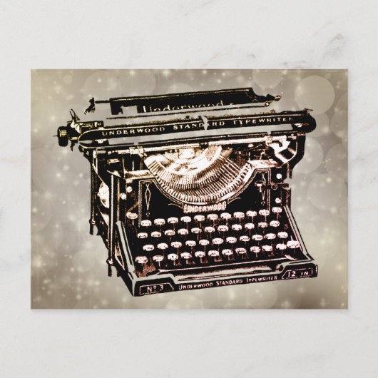 古いアンティークヴィンテージタイプライター ポストカード (正面)