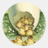 古いアンティークヴィンテージハッピーイースターウィッシュ挨拶 ラウンドシール (正面)