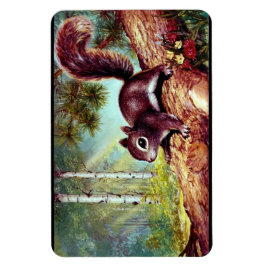 古いアンティークヴィンテージリスのイメージマグネット マグネット