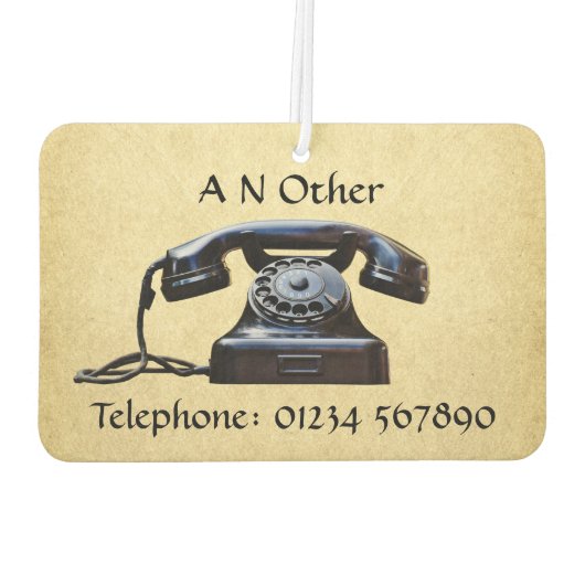 古いアンティーク電話 カーエアーフレッシュナー (裏面)