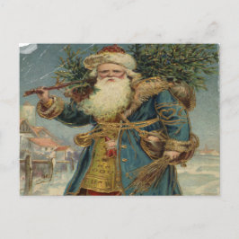古いアートに戻る…サンタクロースと雪の多いクリスマス ポストカード