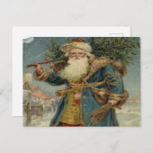 古いアートに戻る…サンタクロースと雪の多いクリスマス ポストカード (正面/裏面)