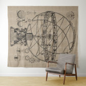 古いアーミラリー球形星状ラベバーラップTa タペストリー (インサイチュ(横))