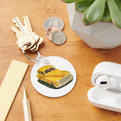 古いイエローカーキーチェーン キーホルダー