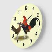 古いイギリスのゲームバンタム： BBレッドペア ラージ壁時計 (傾斜)