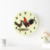 古いイギリスのゲームバンタム： BBレッドペア ラージ壁時計 (ホーム)