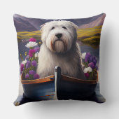 古いイギリスのシェプドッグのパドル:風光明媚な冒険 クッション (裏面)