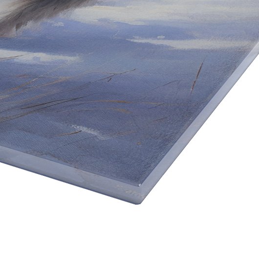 古いイギリスの牧羊犬が雪のクリスマスを過ごした カッティングボード (角)