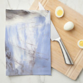 古いイギリスの牧羊犬が雪のクリスマスを過ごした キッチンタオル (四つ折り)