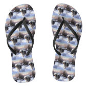 古いイギリスの牧羊犬が雪のクリスマスを過ごした ビーチサンダル (ソール)