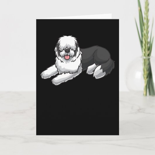 古いイギリスの牧羊犬 カード (正面)