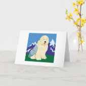 古いイギリスの牧羊犬 カード (黄色い花)