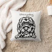 古いイギリスの牧羊犬 クッション (ブランケット)