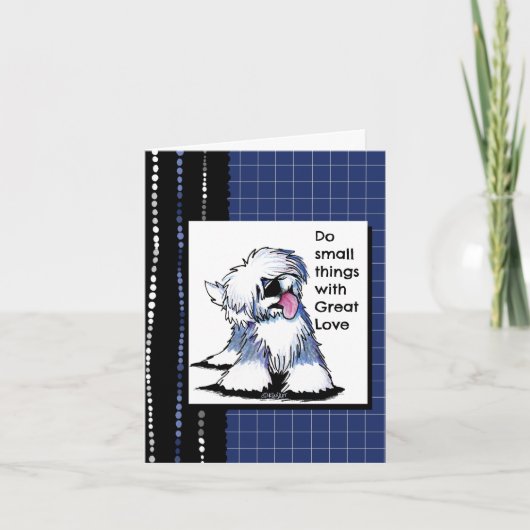 古いイギリスの牧羊犬 サンキューカード (正面)