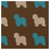 古いイギリスの牧羊犬 ファブリック (クローズアップ)