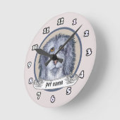 古いイギリスの牧羊犬 ラウンド壁時計 (傾斜)