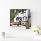 古いイギリス スクエア壁時計 (ホーム)