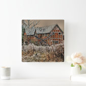 古いイギリス スクエア壁時計 (ホーム)