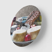 古いイギリス ラウンド壁時計 (傾斜)