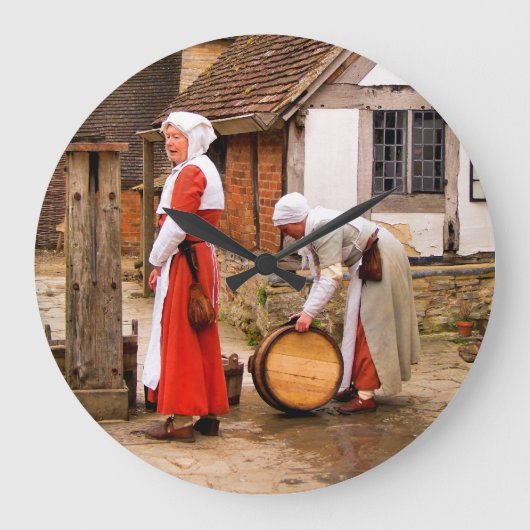 古いイギリス ラージ壁時計 (正面)