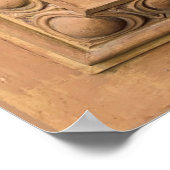 古いイタリアンテラコッタフローラプラーク、ロゼット瓦 ポスター (角)