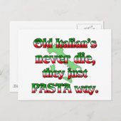 古いイタリア人は決して死なない、彼らはちょうどパスタ方法 ポストカード (正面/裏面)