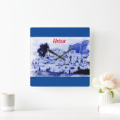 古いイビサの壁時計のビュー スクエア壁時計 (ホーム)