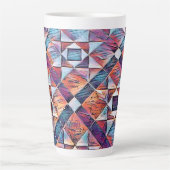 古いイングランドのタイル張り床 カフェラテマグ (正面)