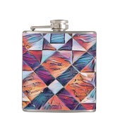 古いイングランドのタイル張り床 フラスク (正面)