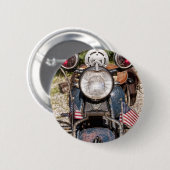 古いインドの警察のオートバイ 缶バッジ (正面&裏面)