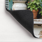 古いウィンドウのレッジにTabby Cat マウスパッド (コーナー)