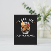 古いウイスキーの飲ファッションドみ物を呼ぶ サンキューカード (スタンド正面)