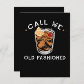 古いウイスキーの飲ファッションドみ物を呼ぶ サンキューカード (正面/裏面)