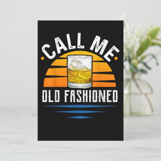 古いウイスキーファッションドバーおもしろいボン サンキューカード (スタンド正面)