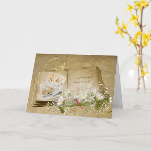 古いウェディングファッションドアルバムカード カード (黄色い花)