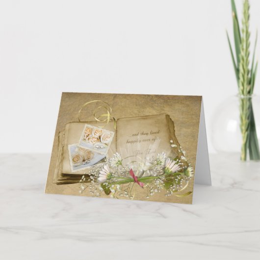 古いウェディングファッションドアルバムカード カード (正面)