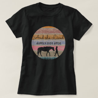 古いウッド馬好きの後ずっと幸せに Tシャツ