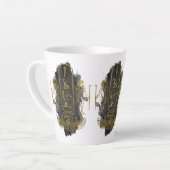 古いエジプトの象形文字の記号であなたの名前を共有 カフェラテマグ (左アングル)