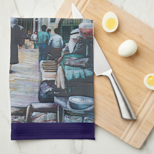 古いエルサレムの無邪気な目 キッチンタオル (四つ折り)