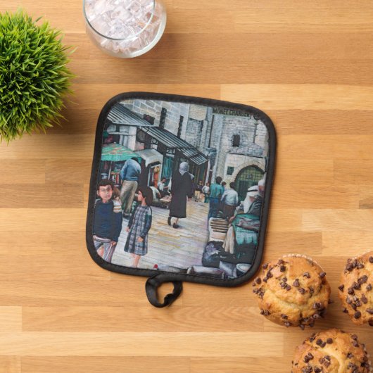 古いエルサレムの無邪気な目 鍋敷き (トップダウン)